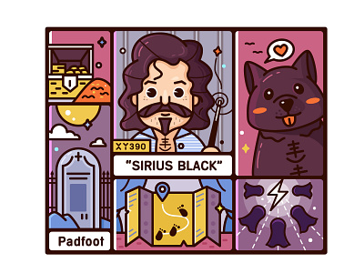 【Harry Potter】Sirius Black animal dog illustration map money moon