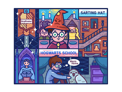 Illustrations for Harry Potter sticker Pack by Nataliia on Dribbble