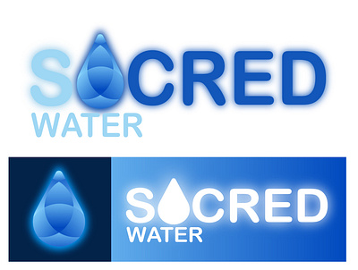 Sacred Water Logo blue branding design glow glowing icon illustrator logo minimal modern modern logo water web