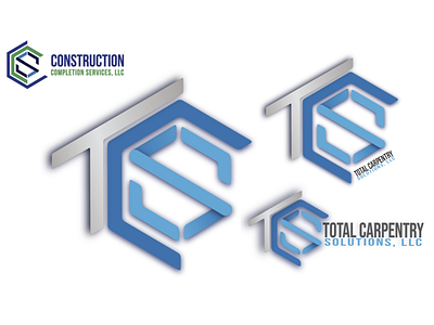 TCS Logo Redesign before and after blue brand branding carpentry construction dynamic gradient illustration logo logo design logoredesign modern silver update logo