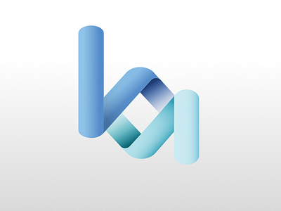 Healthier U M.D. Logo 3d blue branding dna doctors office figma gradient logo medical modern