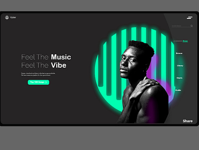 Design of a music site art design illustration minimal ui ux web