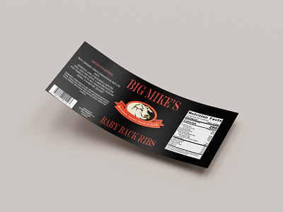 Big Mike's Baby Back Rib Label barbecue branding design food graphic design illustration logo