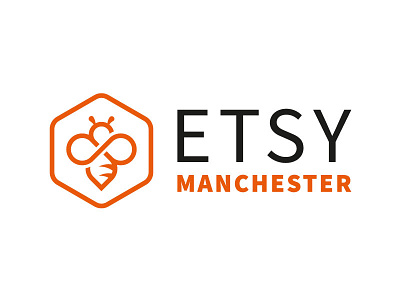 Etsy Manchester (UK) Logo bee etsy hexagon hive illustrator logo manchester vector worker bee