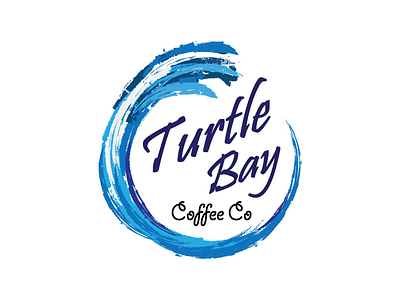 Turtle Bay Coffe Co Logo coffee illustrator logo tropical tsunami turtle bay wave