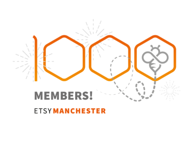 Etsy Manchester 1000 Members celebration etsy fireworks illustration illustrator manchester membership milestone typography