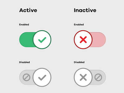 Checkbox switch UI with disabled affordance Icon
