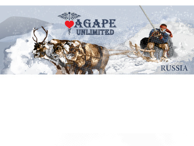 Finished Reindeer Sledge agape banner header illustration illustrator newsletter nonprofit reindeer russia snow