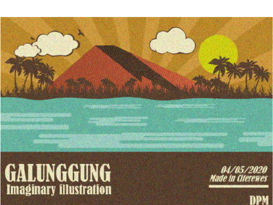 Galunggung Mountain illustration illustrator mountain vintage