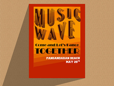 Music Wave Poster graphic design illustration illustrator music poster retro vector