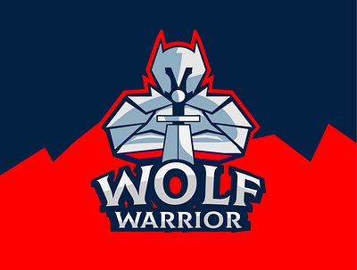 Wolf Warrior esport graphic design illustration illustrator logo vector wolf