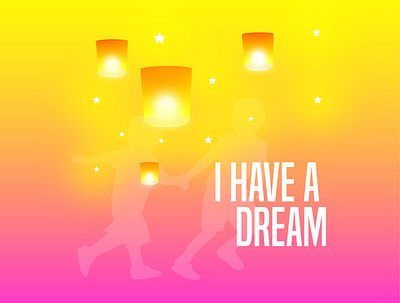 I Have a Dream child graphic design illustration illustrator lamp light vector