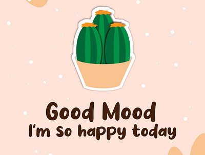 Good mood cactus graphic design illustration illustrator vector