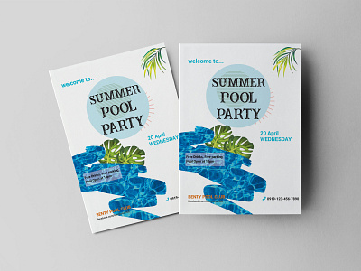 Summer Pool Party Flyer Design Template 2020 animation branding design free freemockup illustration illustrator minimal new newmockup psd mockup typography