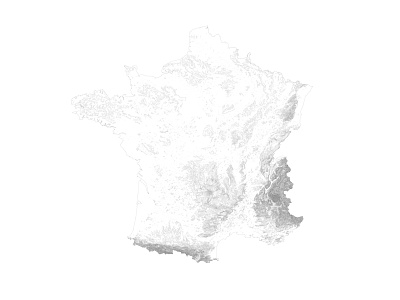 France topographical map black and white france illustration landscape line art minimal minimalist mountain nature relief topographic map topographical topography