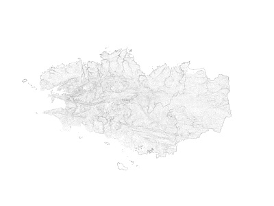 Brittany (France) topographical map