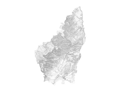 Ardèche (France) Topographical map