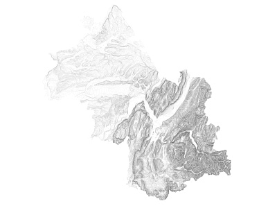 Isère, France - Black and white map