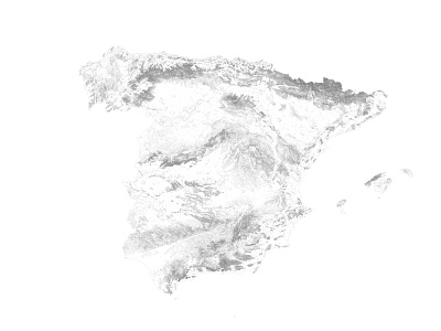 Spain topographical map black and white espana illustration landscape mallorca minimal minorca mountain nature relief spain topographic map topographical topography