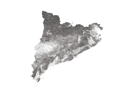 Catalunya (Spain) topographical map black and white carta cataluna catalunya españa illustration landscape minimal mountain nature relief spain topografica topographic map topographical topography