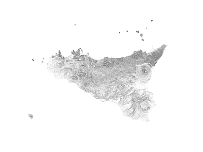 Sicilia (Italy) topographical map black and white carta illustration italia italy landscape minimal mountain nature relief sicilia topografica topographic map topographical topography