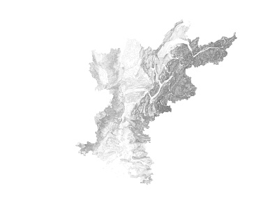 Rhone river through Switzerland and France - Black and white map