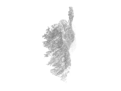 Corsica, France - Black and white map