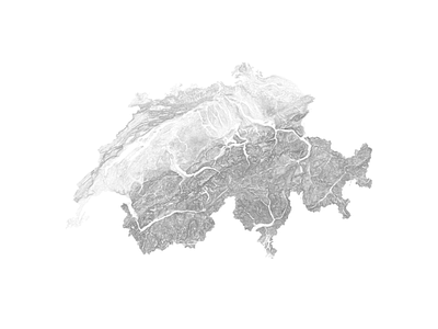 Switzerland - Black and white map