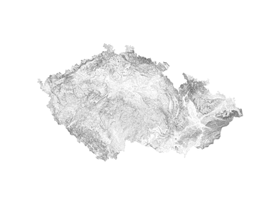 Czech Republic - Black and white map black and white czech republic illustration landscape map minimal mountain nature poster relief topographi topography