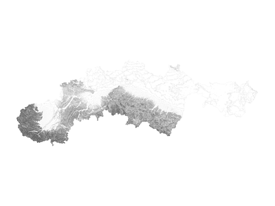 Po River, Italy black and white fiume illustration italia italy landscape map minimal mountain nature poster relief river topographic topography po