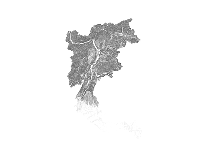 Adige River, Italy black and white fiume illustration italia italy landscape map minimal mountain nature poster relief river topographic topography adige