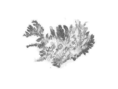 Iceland - Black and white map