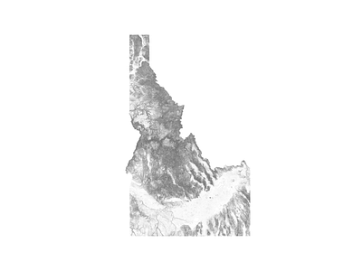 Idaho - Black and white map black and white idaho illustration landscape minimal mountain nature relief topographic topographic map topography united states united states of america usa