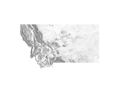 Montana - Black and white map black and white illustration landscape minimal montana mountain nature relief topographic topographic map topography united states united states of america usa