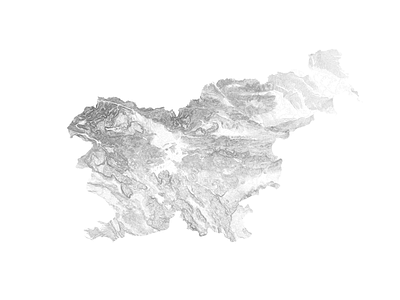 Slovenia black and white illustration landscape map minimal mountain nature relief slovenia topographic topography