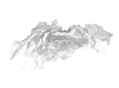 Slovakia - Black and white map black and white bratislava illustration landscape map minimal mountain nature relief slovakia topographic topography