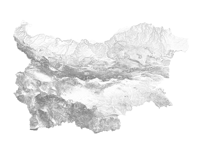 Bulgaria - Black and white map black and white bulgaria illustration landscape map mediterranean minimal mountain nature relief sofia topographic topography
