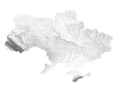 Ukraine - Black and white map