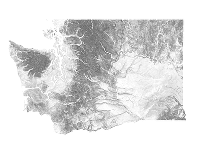 Washington - Black and white map black and white illustration landscape map minimal mountain nature pacific relief seattle topographic topography united states united states of america usa washington