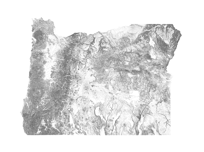 Oregon - Black and white map black and white coast illustration landscape map minimal mountain nature oregon pacific portland relief topographic topography united states united states of america usa