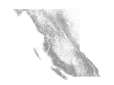 British Columbia - Black and white map british columbia canada illustration landscape map minimal mountain nature poster relief topographic topography