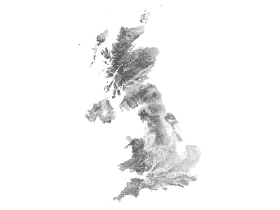 United Kingdom - Black and white map england great britain illustration landscape map minimal mountain nature northern ireland poster relief scotland topographic topography uk united kingdom wales