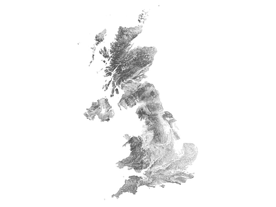 United Kingdom - Black and white map england great britain illustration landscape map minimal mountain nature northern ireland poster relief scotland topographic topography uk united kingdom wales