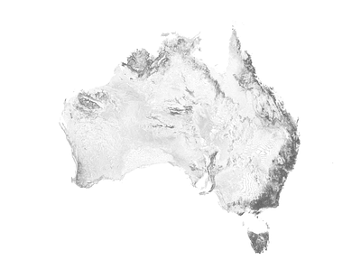 Australia - Black and white map australia illustration landscape map melbourne minimal mountain nature poster relief sydney topographic topography white