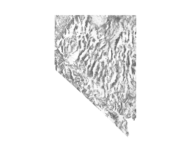 Nevada - Black and white map illustration landscape map minimal mountain nature nevada poster relief topographic topography united states united states of america usa white