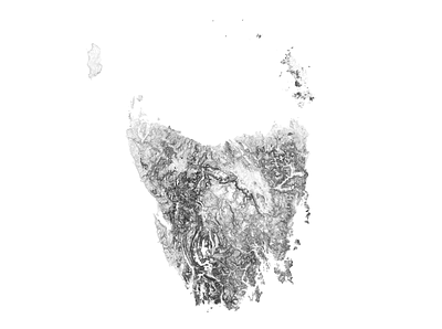 Tasmania - Black and white map australia hobart illustration landscape map minimal mountain nature poster relief tasmania topographic topography white