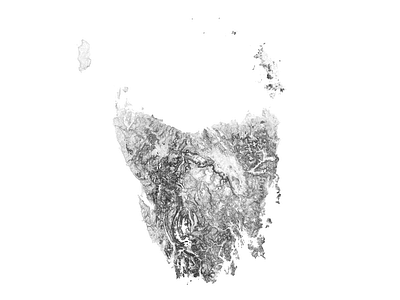 Tasmania - Black and white map