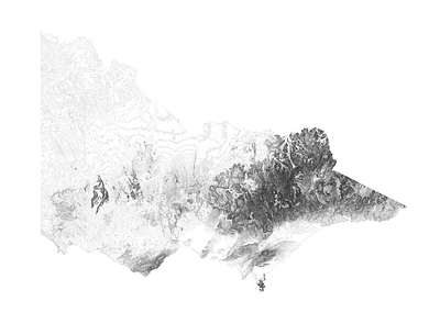 Victoria, Australia - Black and white map australia illustration landscape map melbourne minimal mountain nature poster relief topographic topography victoria white