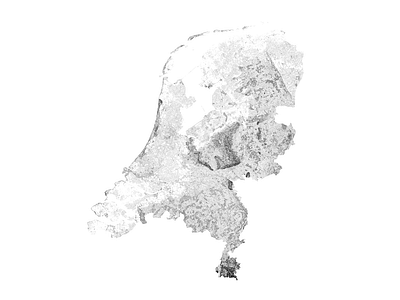 Netherlands - Black and white map