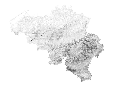 Belgium - Black and white map